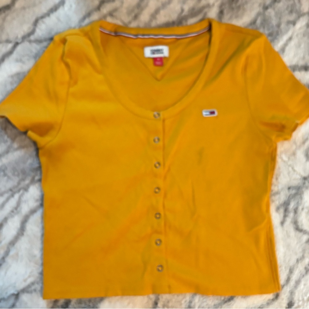 Tommy Hilfiger Women's Mustard Button-Down Shirt